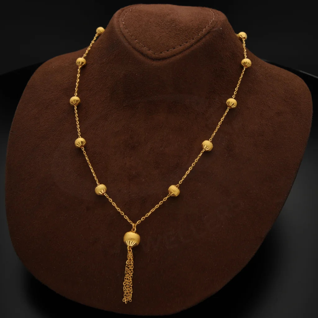 Gold Classy Round Shaped Necklace 21Kt - Fkjnkl21Km8179 Necklaces