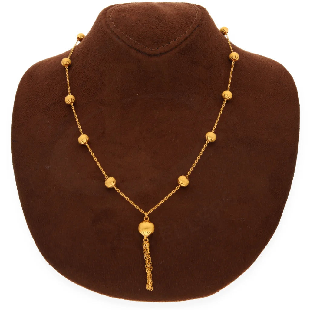 Gold Classy Round Shaped Necklace 21Kt - Fkjnkl21Km8179 Necklaces