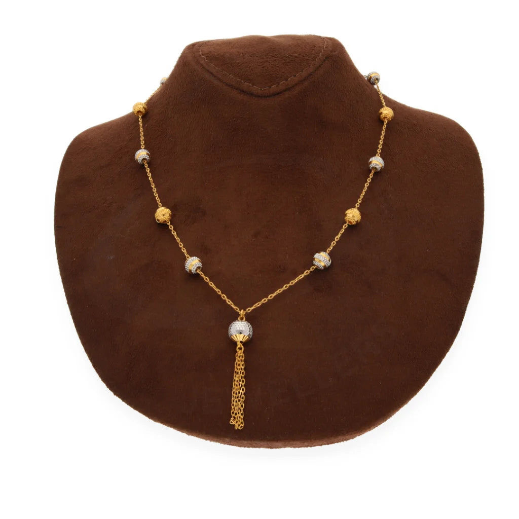 Gold Classy Round Shaped Necklace 21Kt - Fkjnkl21Km8181 Necklaces