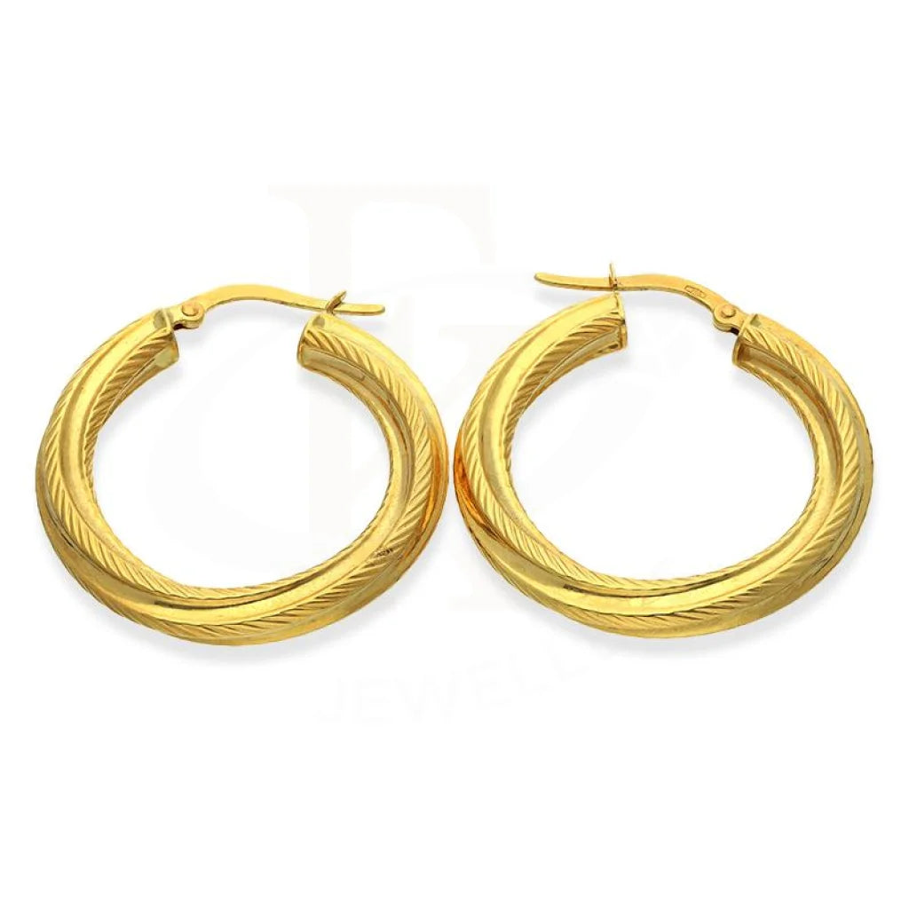 Gold Clip On Hoop Earrings 18Kt - Fkjern18K2449