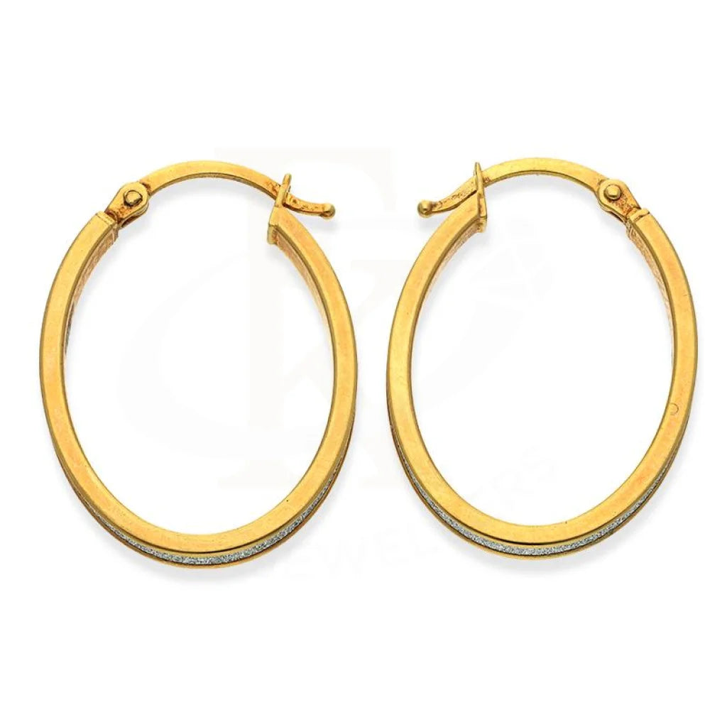 Gold Clip On Hoop Earrings 18Kt - Fkjern18K2451