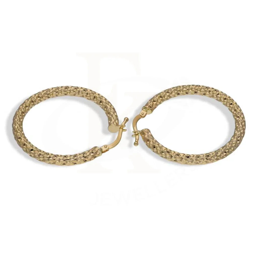 Gold Clip On Hoop Earrings 18Kt - Fkjern18K2933