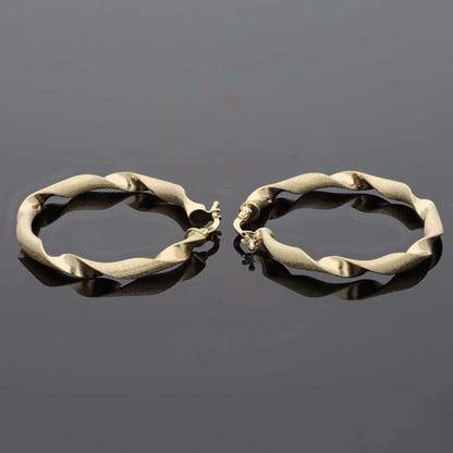 Gold Clip On Hoop Earrings 18Kt - Fkjern18K2935