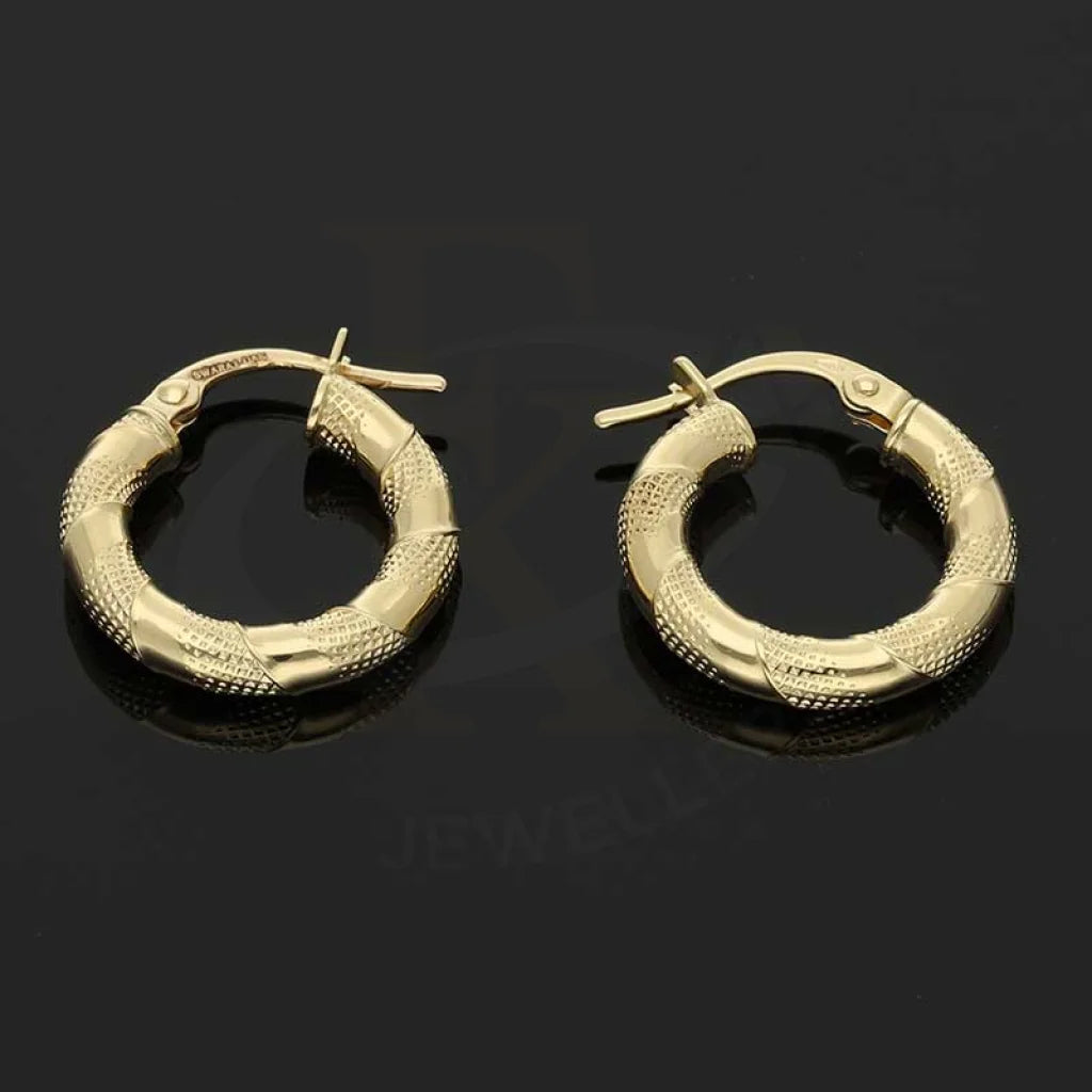 Gold Clip On Hoop Earrings 18Kt - Fkjern18K3044