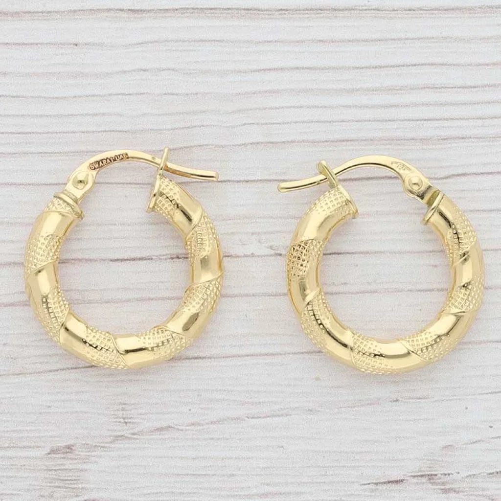 Gold Clip On Hoop Earrings 18Kt - Fkjern18K3044