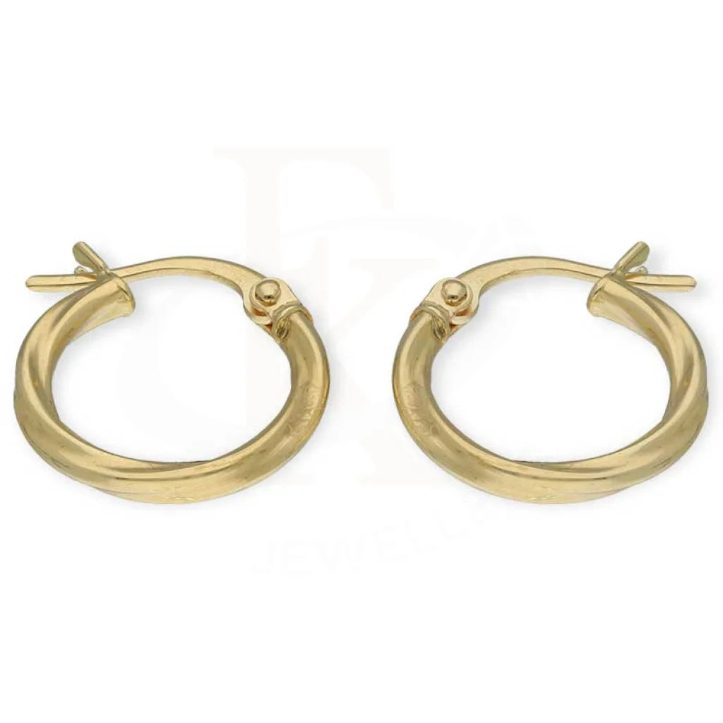 Gold Clip On Hoop Earrings 18Kt - Fkjern18K3174