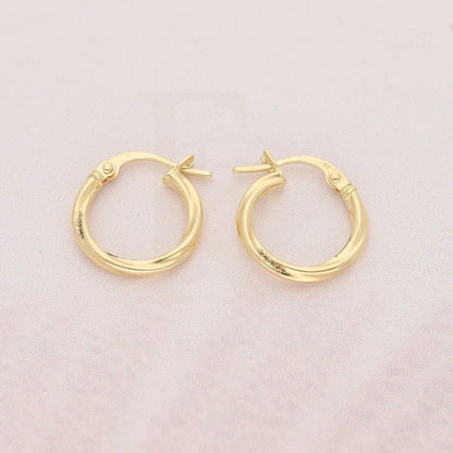 Gold Clip On Hoop Earrings 18Kt - Fkjern18K3174