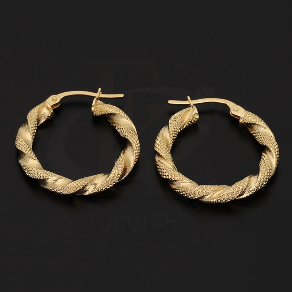 Gold Clip On Hoop Earrings 18Kt - Fkjern18K5519