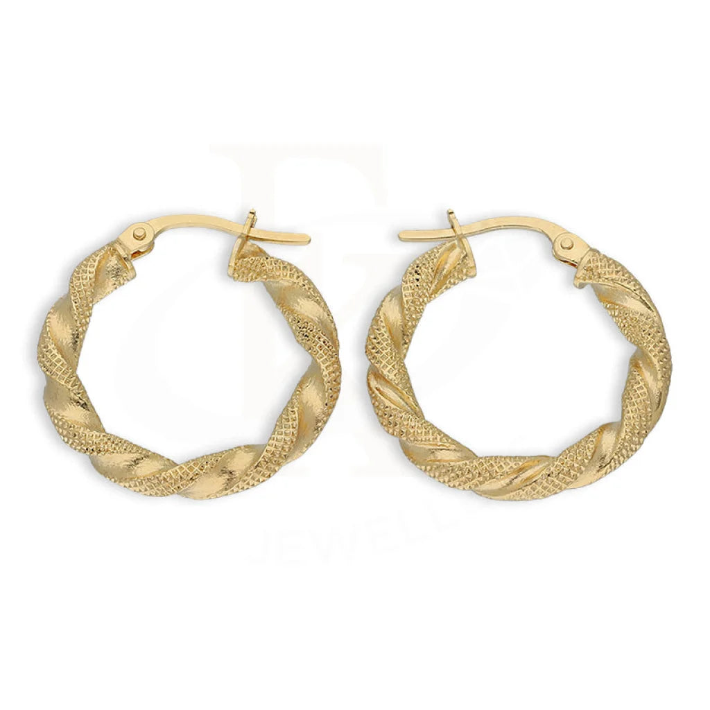 Gold Clip On Hoop Earrings 18Kt - Fkjern18K5519