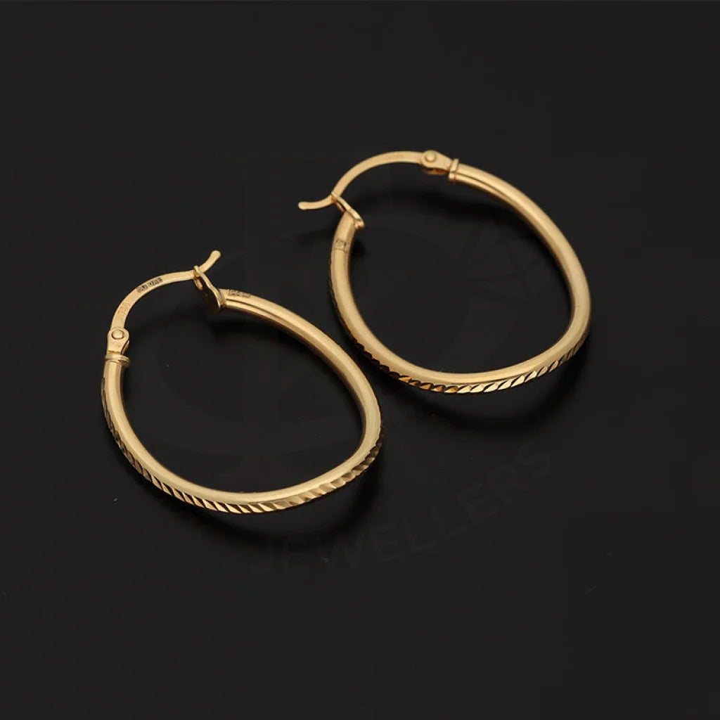 Gold Clip On Hoop Earrings 18Kt - Fkjern18K5521