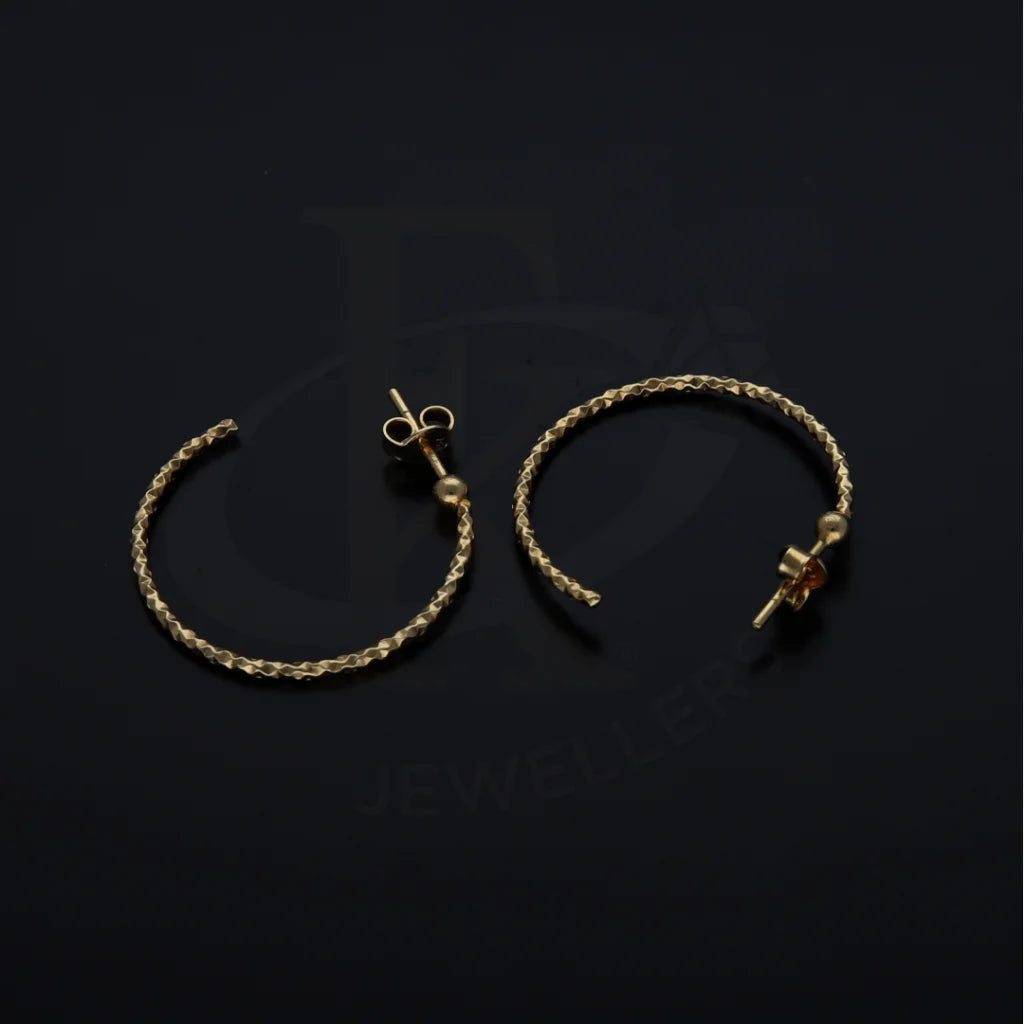 Gold Clip On Hoop Earrings 18Kt - Fkjern18K7784