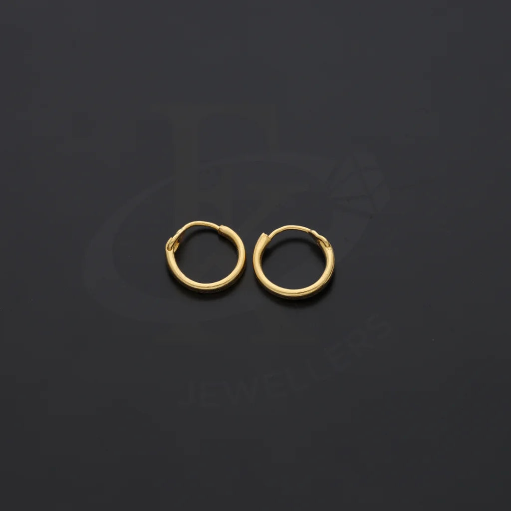 Gold Clip On Hoop Earrings 21Kt - Fkjern21K7731