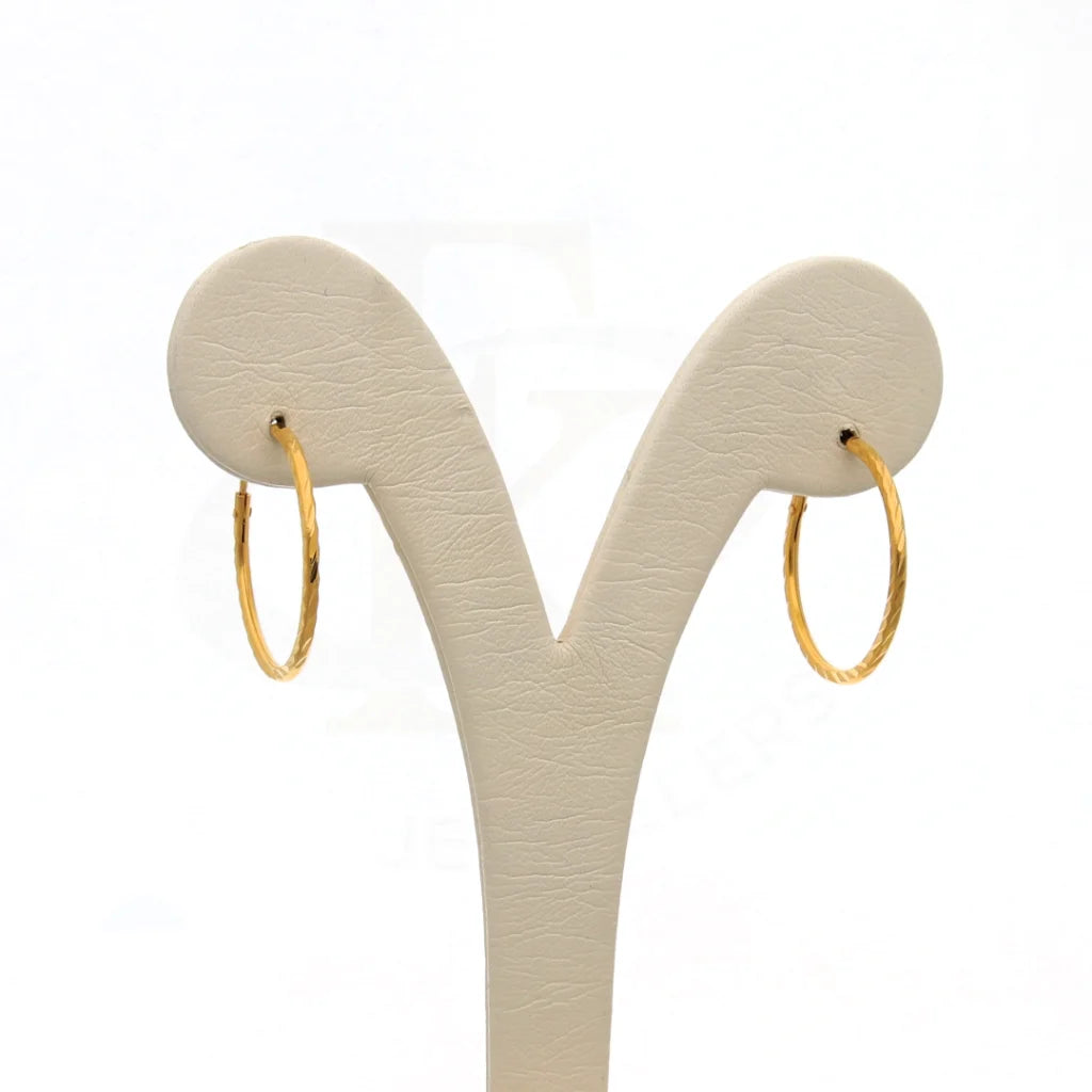 Gold Clip On Hoop Earrings 21Kt - Fkjern21K7732