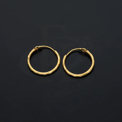 Gold Clip On Hoop Earrings 21Kt - Fkjern21K7733