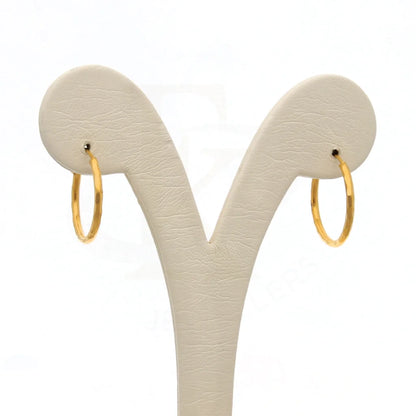 Gold Clip On Hoop Earrings 21Kt - Fkjern21K7733