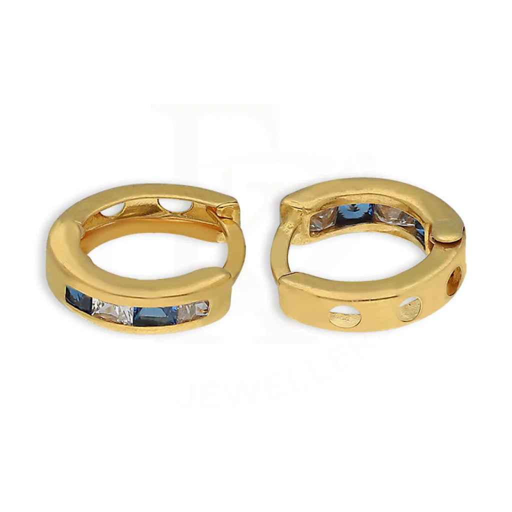 Gold Clip On Hoop Earrings 21Kt - Fkjern21Km5048