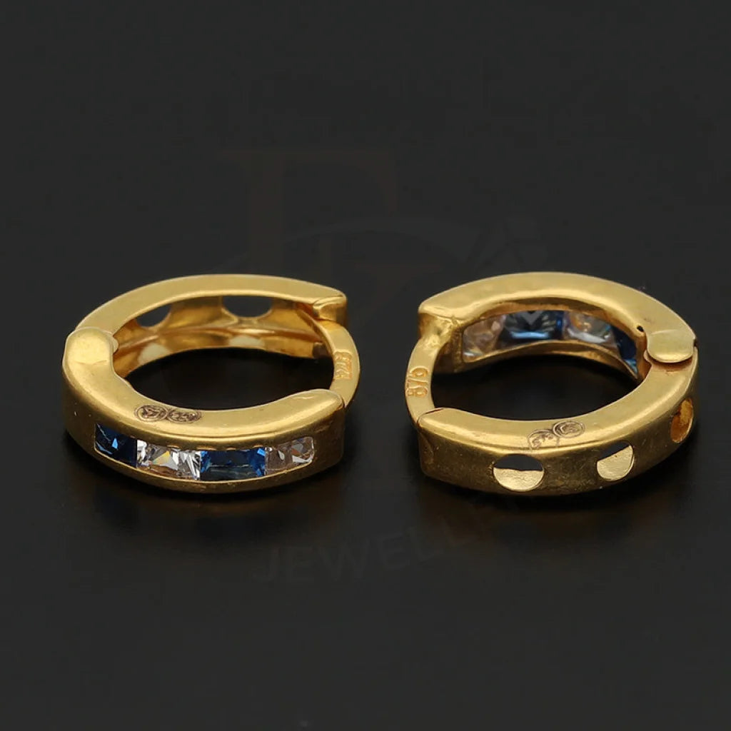 Gold Clip On Hoop Earrings 21Kt - Fkjern21Km5048