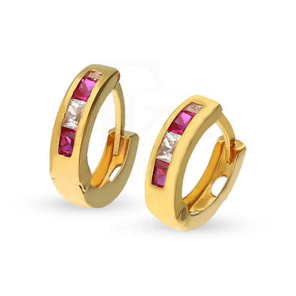 Gold Clip On Hoop Earrings 21Kt - Fkjern21Km5049