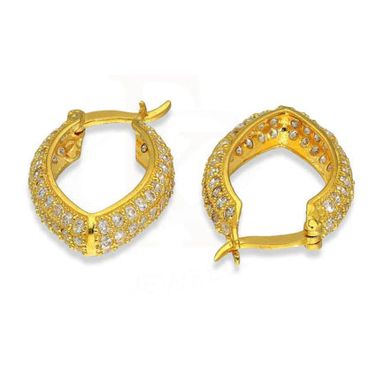 Gold Clip On Hoop Earrings 22Kt - Fkjern22K2619