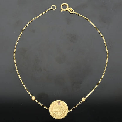 Gold Coin Bracelet 21Kt - Fkjbrl21K2243 Bracelets