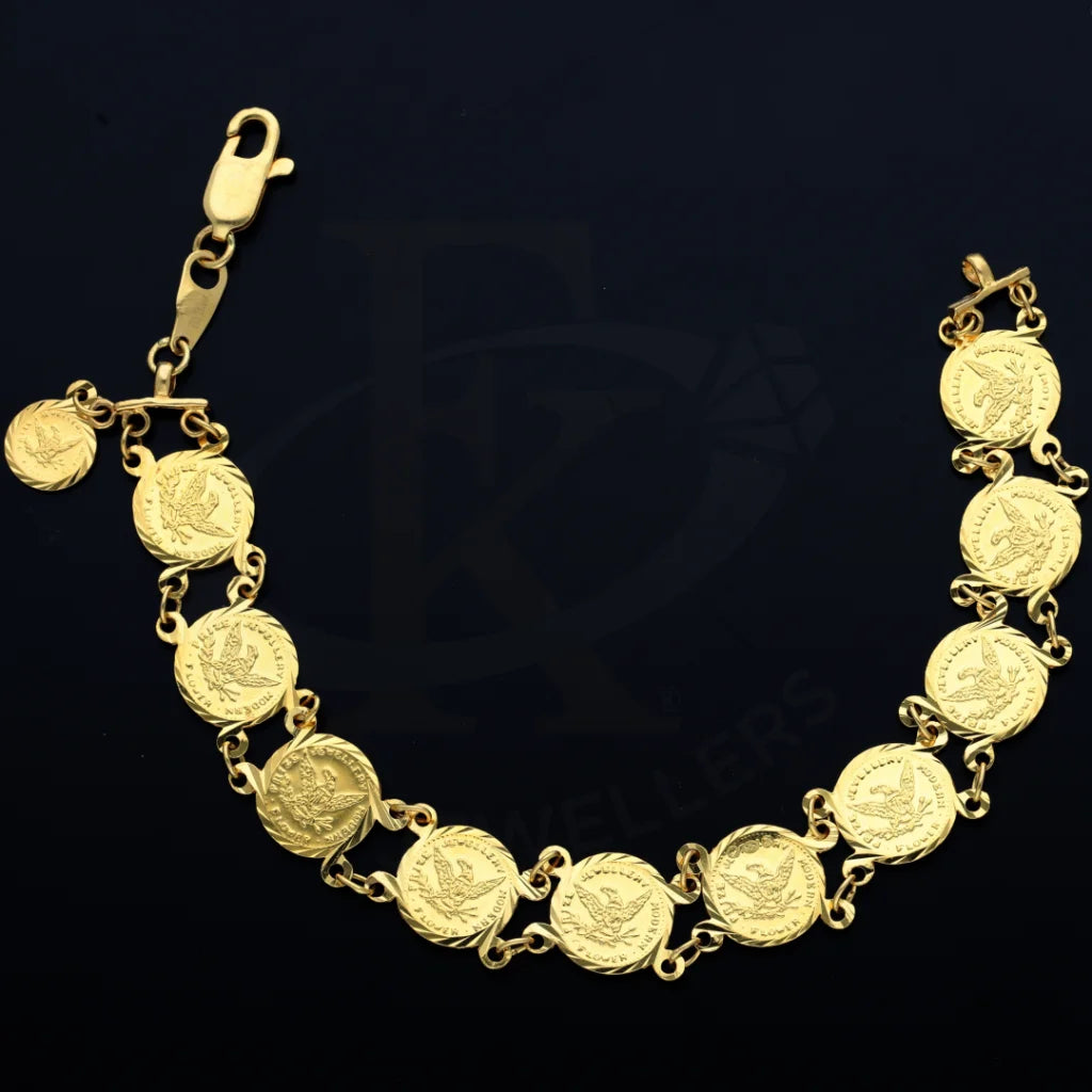 Gold Coin Shaped Bracelet 21Kt - Fkjbrl21K7508 Bracelets