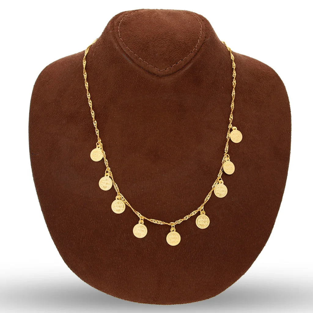 Gold Coin Shaped Necklace 21Kt - Fkjnkl21K5385 Necklaces