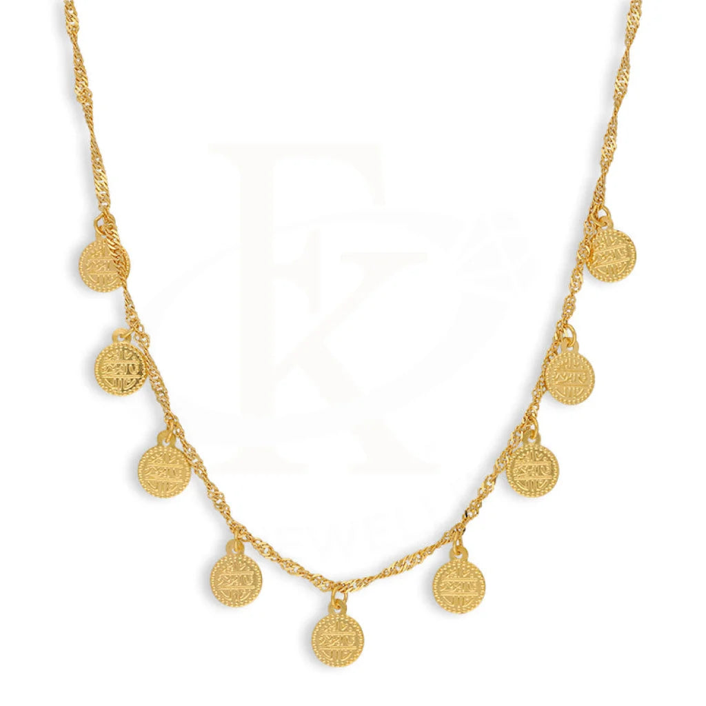 Gold Coin Shaped Necklace 21Kt - Fkjnkl21K5385 Necklaces