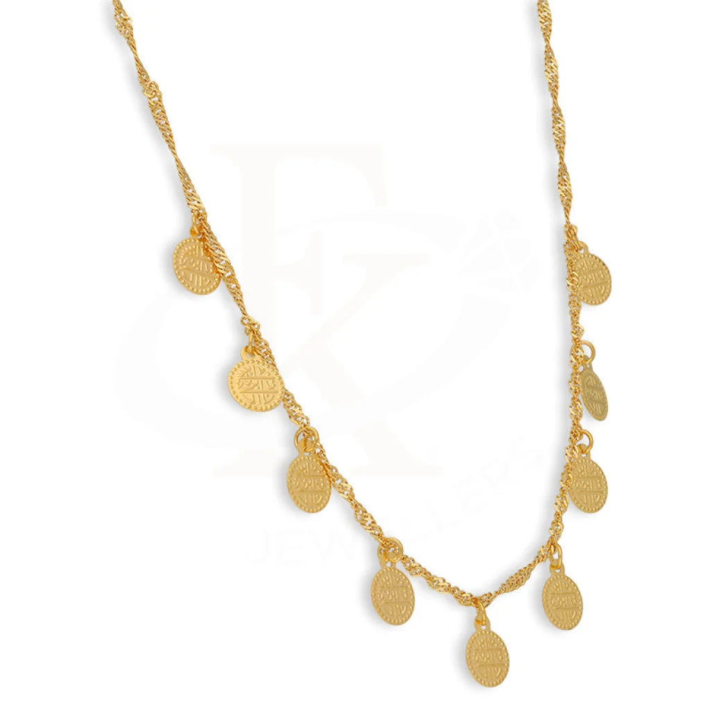 Gold Coin Shaped Necklace 21Kt - Fkjnkl21K5385 Necklaces