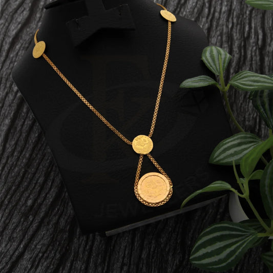 Gold Coin Shaped Necklace 21Kt - Fkjnkl21K7740 Necklaces