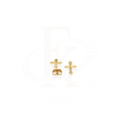 Gold Cross Shaped Stud Earrings 18Kt - Fkjern18K7832