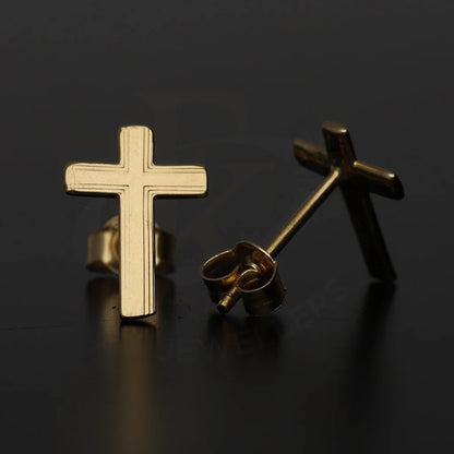 Gold Cross Stud Earrings 18Kt - Fkjern18K5531