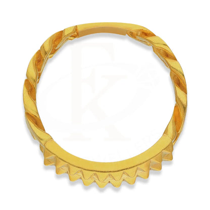 Gold Curb Bangle With Ring In 22Kt - Fkjbng22K1942 Bangles