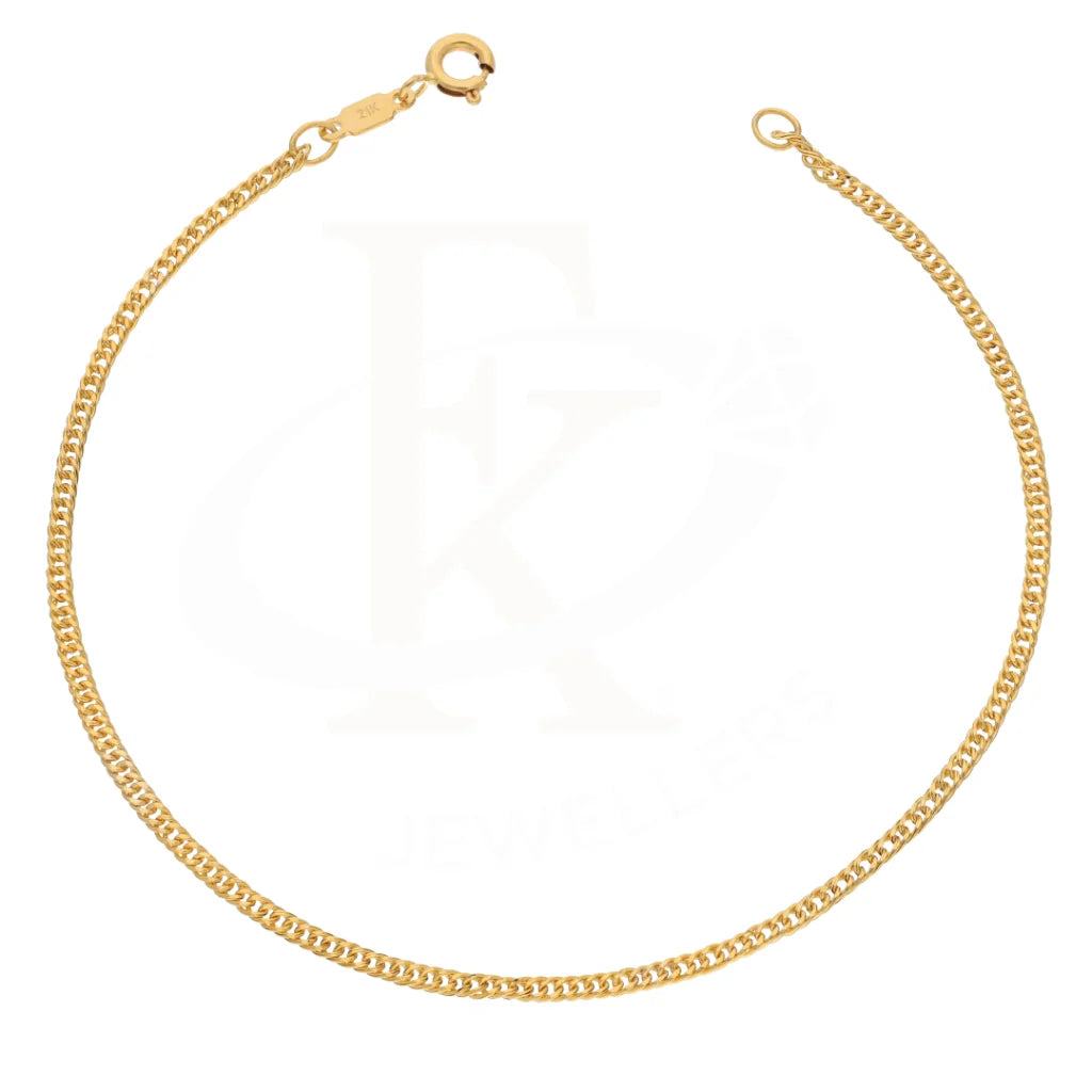 Gold Curb Bracelet 21Kt - Fkjbrl21Km8364 Bracelets