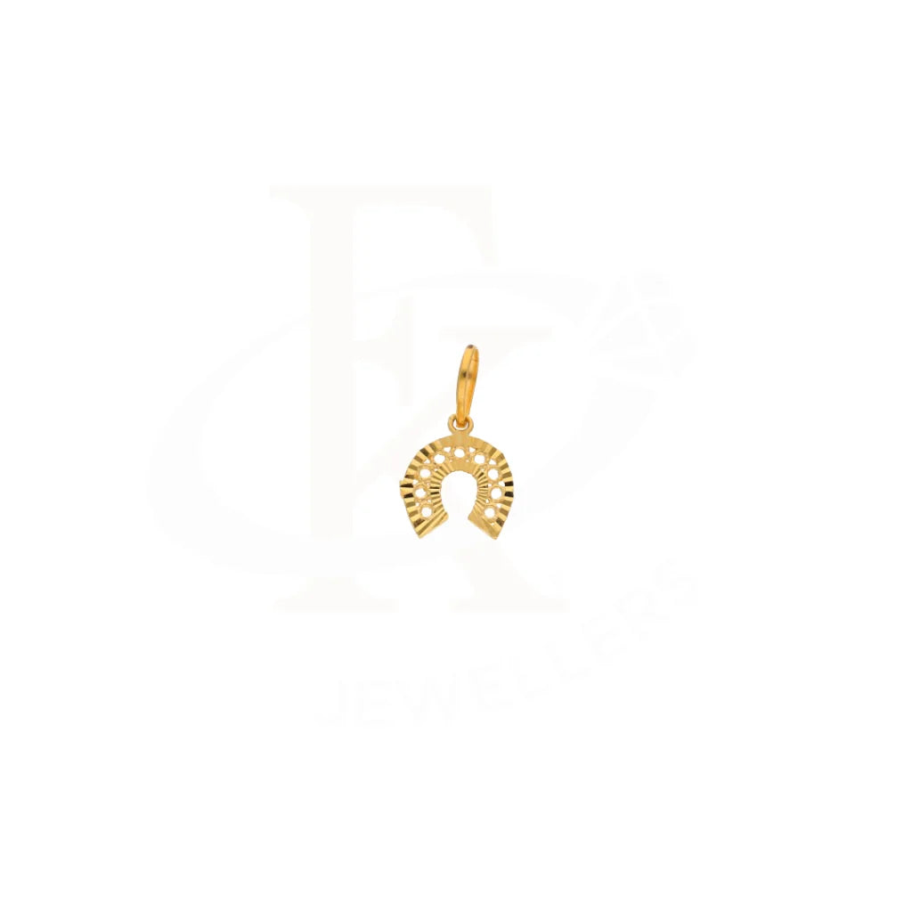 Gold Dainty Horseshoe Pendant 21Kt - Fkjpnd21Km8402 Pendants