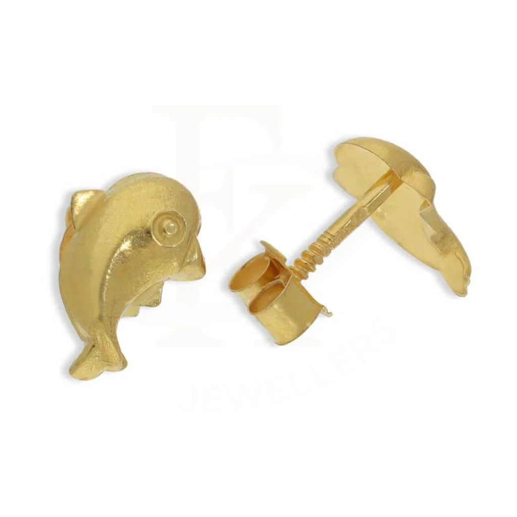 Gold Dolphin Stud Earrings 18Kt - Fkjern18K3084