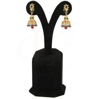 Gold Dome Shaped Jhumka Drop Earrings 22Kt - Fkjern22K2335