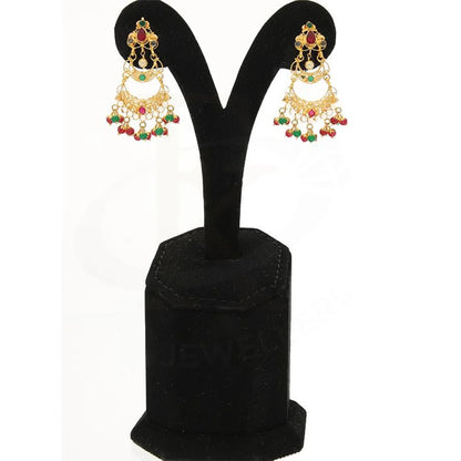 Gold Dome Shaped Jhumka Drop Earrings 22Kt - Fkjern22K2361