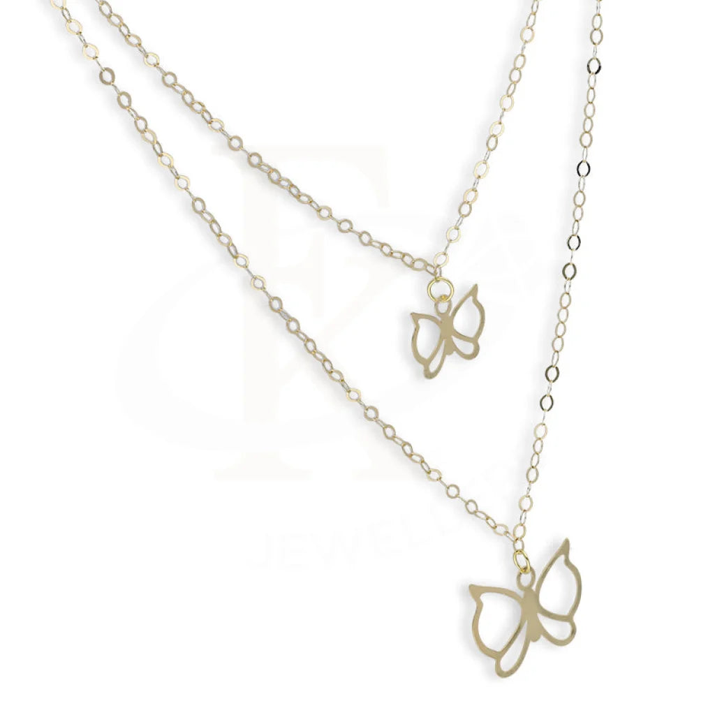 Gold Double Butterfly Necklace 18Kt - Fkjnkl18Km5303 Necklaces