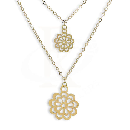 Gold Double Flower Necklace 18Kt - Fkjnkl18Km5313 Necklaces