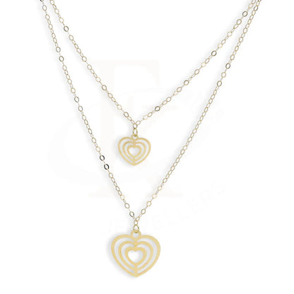 Gold Double Heart Necklace 18Kt - Fkjnkl18Km5302 Necklaces