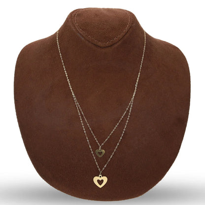 Gold Double Heart Necklace 18Kt - Fkjnkl18Km5304 Necklaces