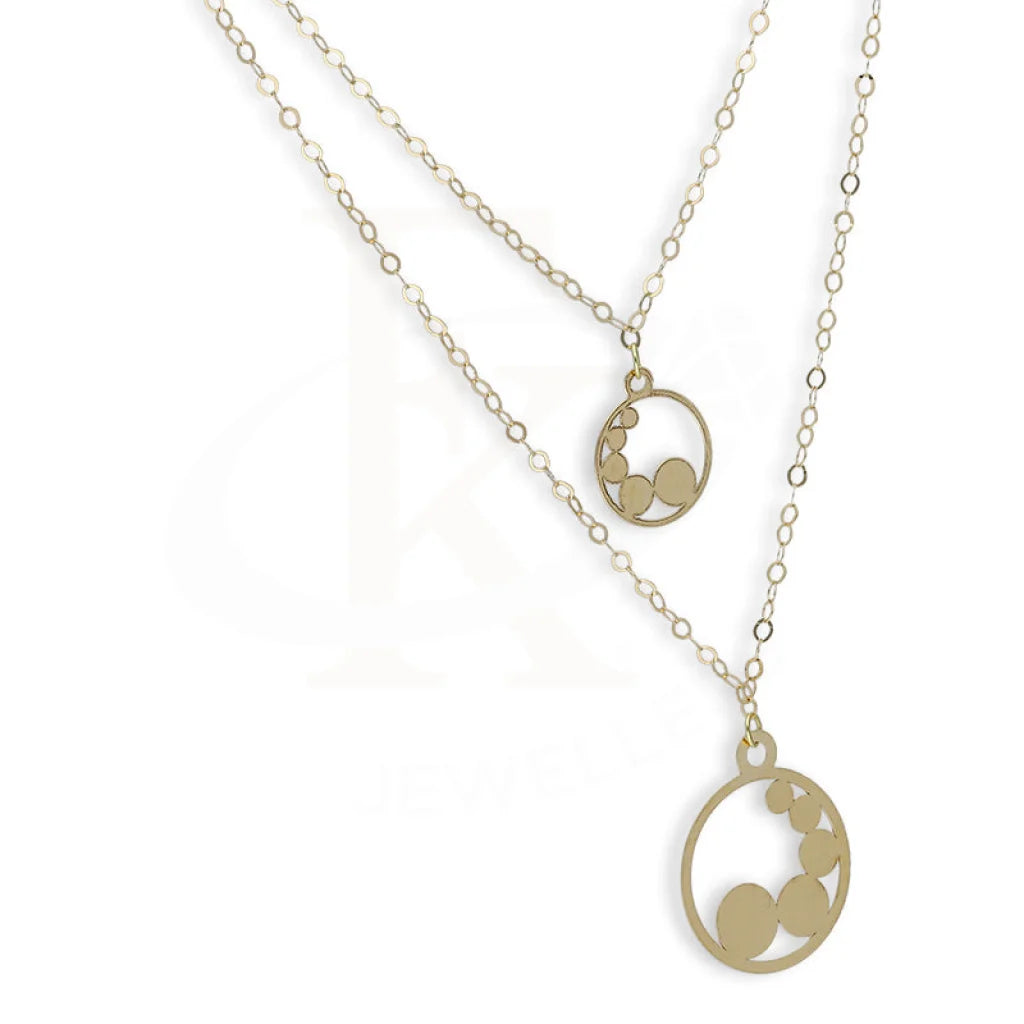 Gold Double Round Shaped Necklace 18Kt - Fkjnkl18Km5308 Necklaces