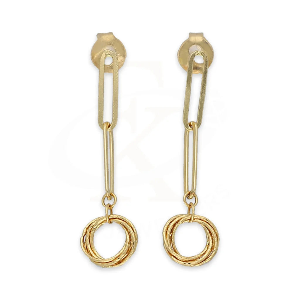 Gold Drop Earrings 18Kt - Fkjern18K5191