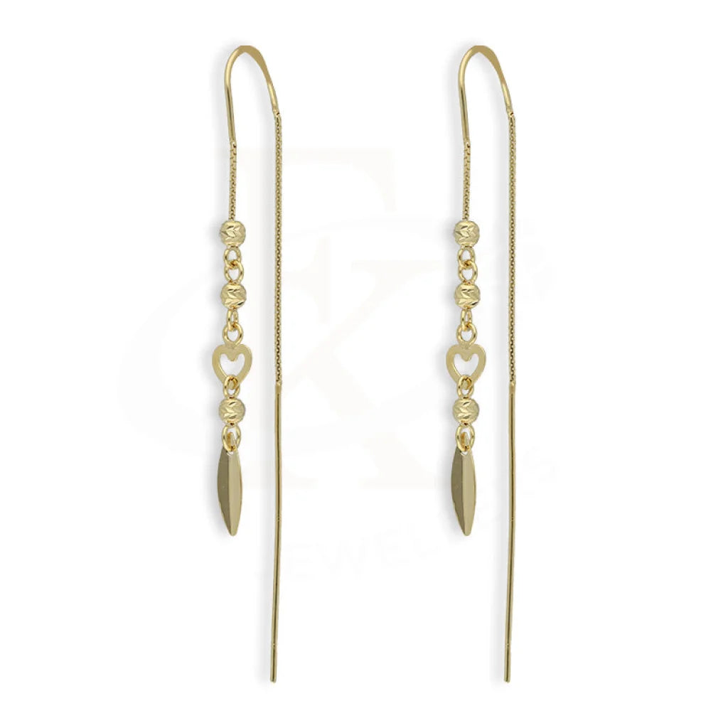 Gold Drop Earrings 18Kt - Fkjern18K5236