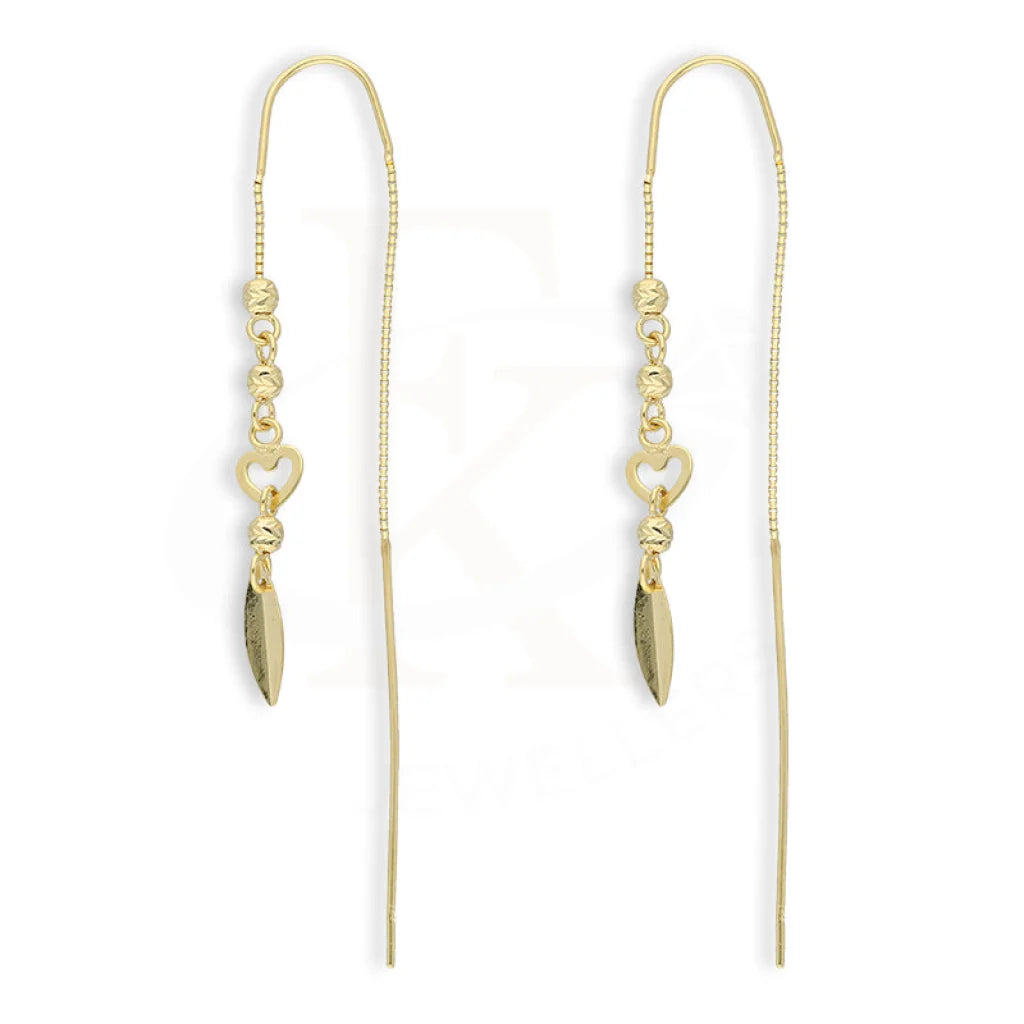Gold Drop Earrings 18Kt - Fkjern18K5236