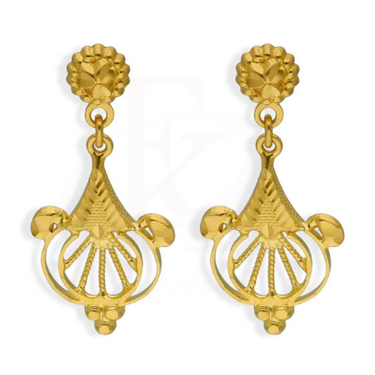 Gold Drop Earrings 22Kt - Fkjern22K2721