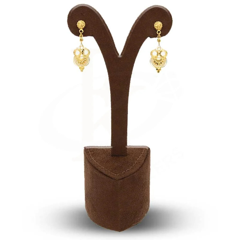 Gold Drop Earrings 22Kt - Fkjern22K2729