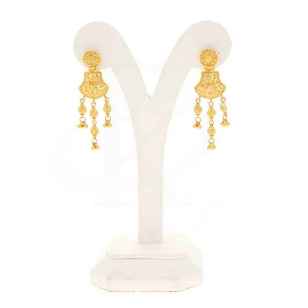 Gold Drop Earrings 22Kt - Fkjern22K2976