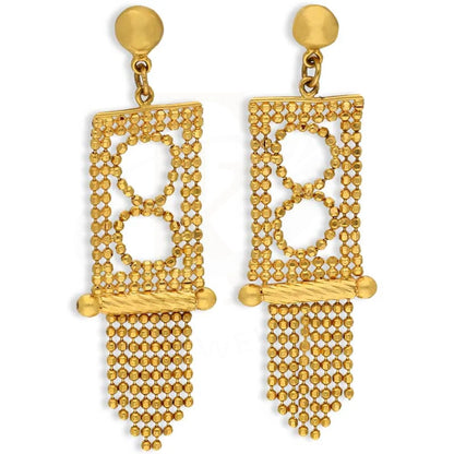 Gold Drop Earrings 22Kt - Fkjern22K3168