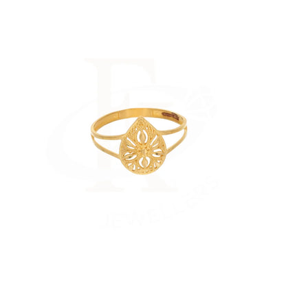 Gold Drop Floral Design Ring 21Kt - Fkjrn21Km8549 Rings